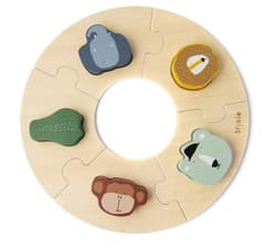 Puzzle drewniane okrągłe ze zwierzątkami