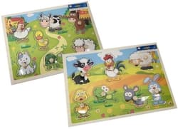 Puzzle drewno z guzikami