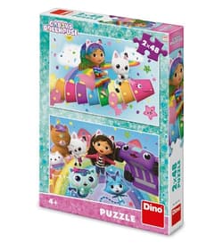 Puzzle Koci Domek Gabi Tęcza 2x48el