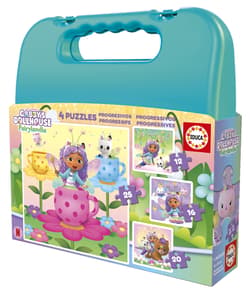 Puzzle Koci Domek Gabi walizka 12  + 16 + 20  + 25 114267