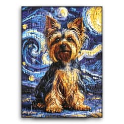 Galeria - zdjęcie nr. 2 - Puzzle mini 108 elementów Penmate Starry Night Yorkshire Terrier