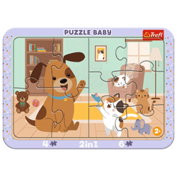 Puzzle Ramkowe Baby Jak pies z kotem 80029