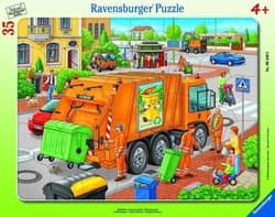 Puzzle w ramce 35 Śmieciarka