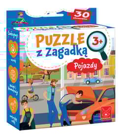 Puzzle z zagadką Pojazdy 3+