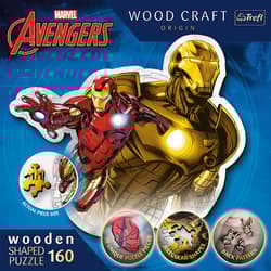 Galeria - zdjęcie nr. 3 - Puzzle160 drewniane konturowe Odważny Iron Man 20183