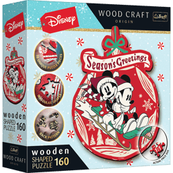 Puzzle160 drewniane konturowe Świąteczna przygoda Mickey i Minni 20192