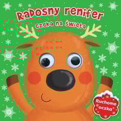Radosny renifer czeka na święta Ruchome oczka