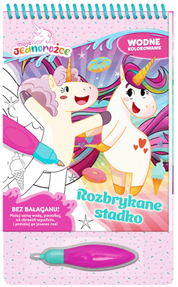 Rozbrykane stadko. Moje Jednorożce. Wodne kolorowanie - null null