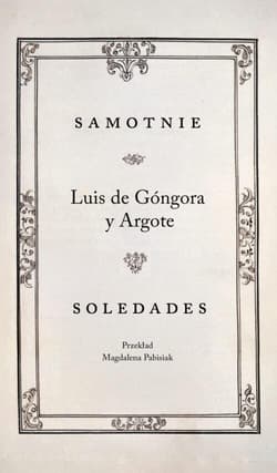 Samotnie - Luis de Góngora y Argote