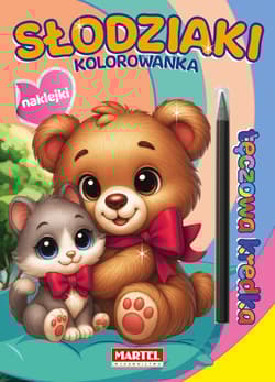 Słodziaki. Kolorowanka z naklejkami. Tęczowa kredka - Katarzyna Salamon