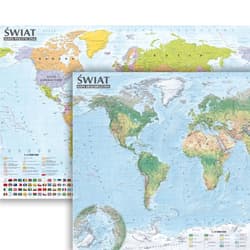 Świat mapa polity. i krajobr. 1:31000000 listwa B1 - Praca zbiorowa