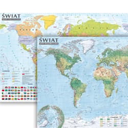 Świat mapa polity. i krajobr. 1:44000000 listwa B2 - Praca zbiorowa