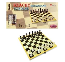 Szachy szkolne drewniane 34x33cm