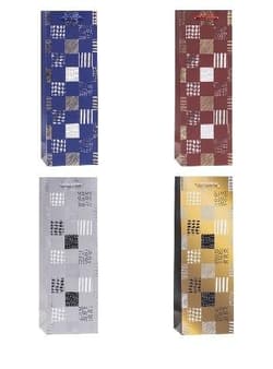 Torebka ozdobna na butelkę 12x35x9cm mix ROZETTE