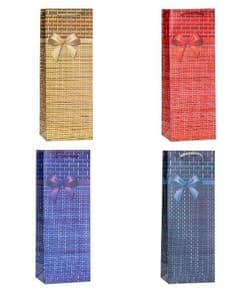 Torebka ozdobna na butelkę 12x35x9cm mix ROZETTE