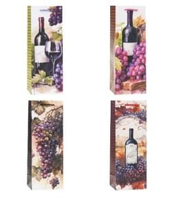 Torebka ozdobna na butelkę 12x36x9cm mix ROZETTE