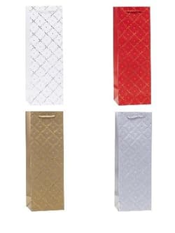 Torebka ozdobna na butelkę 12x36x9cm mix ROZETTE