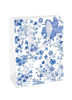 Torebka prezentowa Blue Flowers - niebieskie...