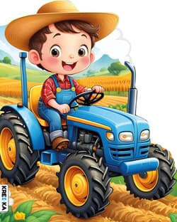 Traktor z rolnikiem. Kolorowanka z brokatem - Opracowanie Zbiorowe