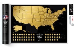Travel Map USA Black