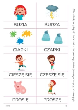 Galeria - zdjęcie nr. 4 - Trzy szeregi ćwiczenia słuchu fonemowego dla dzieci w wieku 4-9 lat szereg syczący szumiący i ciszący