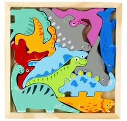Układanka drewniana dinozaury 12 elementów