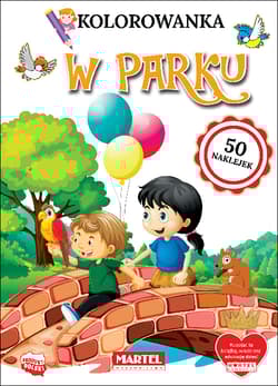 W parku. Kolorowanka z naklejkami