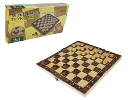 Warcaby i tryktrak 2w1 drewniane 29x29cm