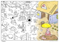 Wiejskie życie Kolorowanka Kolorowanka wielkiego formatu