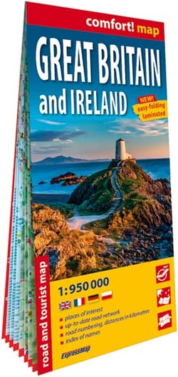 Wielka Brytania i Irlandia Great Britain and Ireland laminowana mapa samochodowo-turystyczna 1:950 000