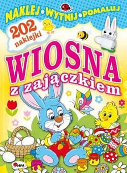 Wiosna z zajączkiem Naklej wytnij pomaluj 202 naklejki