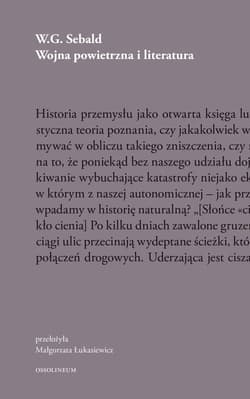 Wojna powietrzna i literatura - W.G. Sebald