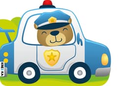 Wóz policyjny. Pojazdy dla maluchów. Kolorowanka