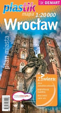 Wrocław plan miasta 1:20 000 mapa foliowana - Opracowanie Zbiorowe