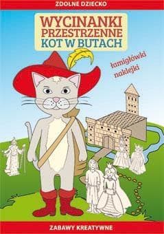 Wycinanki przestrzenne Kot w butach Łamigłówki, naklejki. Zabawy kreatywne - Beata Guzowska