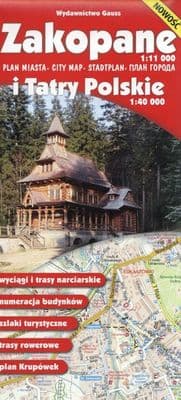 Zakopane. Plan miasta 1:11 000 i Tatry Polskie 1:40 000 wyd. 12 - Opracowanie Zbiorowe