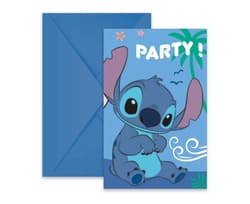 Zaproszenia z kopertami Stitch & Angel Disney 6szt