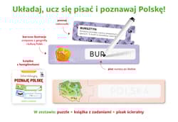 Galeria - zdjęcie nr. 2 - Zestaw edukacyjny. Poznaję Polskę. Książka + puzzle do pisania. Kapitan Nauka