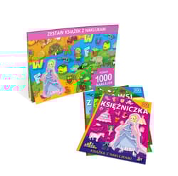 Zestaw książek z naklejkami różowy. Ponad 1000 naklejek