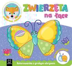 Zwierzęta na łące. Kolorowanka z grubym obrysem, okrągłe naklejki, papierowa zabawka - Opracowanie Zbiorowe