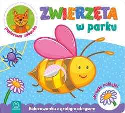 Zwierzęta w parku Kolorowanka z grubym obrysem, okrągłe naklejki, papierowa zabawka - Opracowanie Zbiorowe